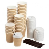 اكواب ورقيه مموج بني