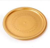صحون دائري ذهبي بالكرتون