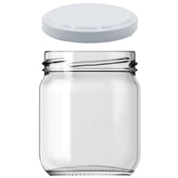 برطمان زجاج غطاء ابيض