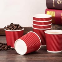 اكواب ورقيه مموج أحمر