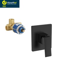 لوحة خلاط شطاف 1 خط مخفي أسود BRONZO