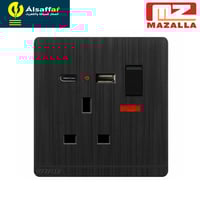 فيش+2 شاحن بمفتاح ولمبة 13 امبير MZ