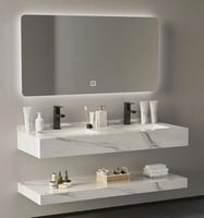 مغسلة رخام صناعي أبيض لماع