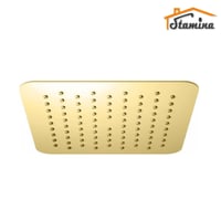 طاسة دش مطري ستانلس ستيل مربع ذهبي ستامينا