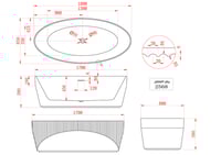 بانيو ديكور فاخر كربون فايبر VERCO 170*80