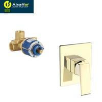 لوحة خلاط شطاف 1 خط مخفي ذهبي BRONZO