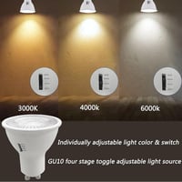 لمبة ليد سبوت لايت 7 واط 3 لون GU10 GH