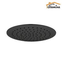 طاسة دش مطري ستانلس ستيل مدور أسود ستامينا