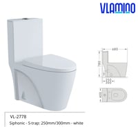 كرسي افرنجي فلامينو VL-2778 أبيض خاصية شفط ودفع