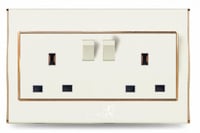 فيش مزدوج+مفتاح لؤلؤي/ذهبي 7*14 V3