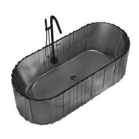 بانيو ديكور فاخر زجاج اسود مخطط VERCO 170*75