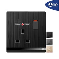 فيش+2 شاحن بمفتاح لمبة 13 امبير 1NE