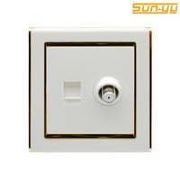 فيش دش+تليفون أبيض ذهبي SUNYU8