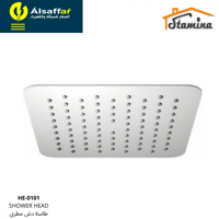 طاسة دش مطري ستانلس ستيل مربع كروم ستامينا