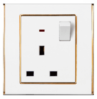 فيش+مفتاح ولمبة ذهبي/لؤلؤي 7*7 v3