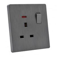 فيش بمفتاح 13 امبير مفرد بيانو رمادي 7*7