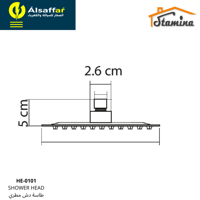 طاسة دش مطري ستانلس ستيل مربع أسود ستامينا