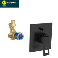 لوحة خلاط دش 2 خط مخفي أسود BRONZO