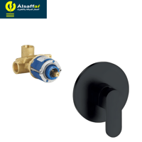 لوحة خلاط شطاف 1 خط مخفي أسود BRONZO