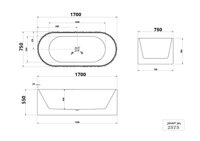 بانيو ديكور فاخر زجاج اسود مخطط VERCO 170*75