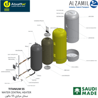سخان الزامل المركزي صناعة سعودية 55 جالون المطور