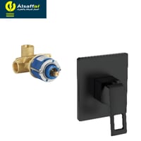 لوحة خلاط شطاف 1 خط مخفي أسود BRONZO