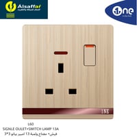 فيش مفرد بمفتاح ولمبة 13 امبير 1NE