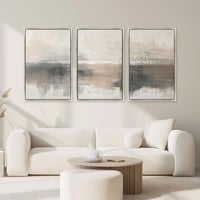 لوحة ثلاثية فن تجريدي بتصميم مودرن المقاس لكل لوحة