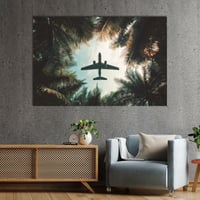 طائرة وسط النخيل