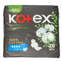 كوتكس فوط نسائية ماكسي بالاجنحة عادي 26 قطعه