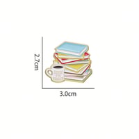 بروش - قطعة على شكل كتب مع كوب