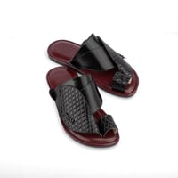 نعال شرقي جلد أسود فاخر - صناعة وطنية