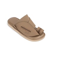 نعال شرقي مطرز جلد جملي فاتح