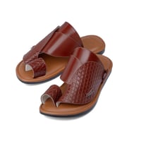 حذاء شرقي طبي جلد طبيعي بني - صناعة وطنية