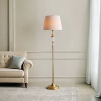 مصباح أرضي من النحاس مزين بكريستالات أنيقة