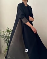 عباية كلوش اسود وزيتي كريب اندونيسي