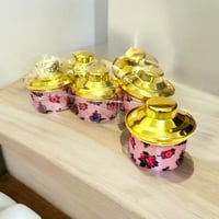 مجموعة من 12 قطعة من قدور التوزيعات باللون البينك...