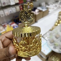 مجموعة 12 من علب التعبئة دائري الشكل مع غطاء ذهبي