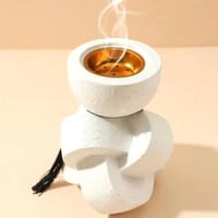 مجموعة 12 من المباخر بتصميم انيق بلون أبيض مع علب...