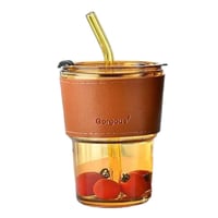 مجموعة 12 من أكوب زجاجية بتصميم انيق بغطاء و تلبسه...