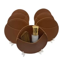 مجموعه 12 من جيوب الجلد الانيقه ساده لون بني بدون...