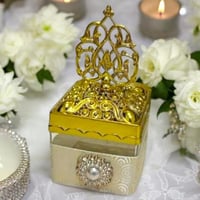 مجموعة من 12 قطعة من علب التعبئة مزينة بشريط لامع