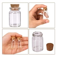 علب زجاجية شفافة بسدادة من الفلين (12 قطعة) مقاس 3...