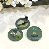 توزيعات (12) قطعة من مرايات دائرية بغلاف جلدي بالل...