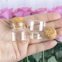 علب زجاجية شفافة بسدادة من الفلين (12 قطعة) مقاس 3...