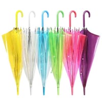 مظلات مطر (12 قطعة) شفافة و متعددة الألوان