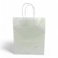 مجموعة (12) من اكياس توزيعات ورقية باللون الابيض