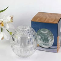 علب مناديل زجاجيه بتصميم كريستال بيضاوى الشكل