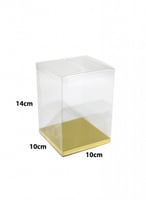 علب هدايا شفافة مع قاعدة ذهبية لتوزيعات الملكة مقا...
