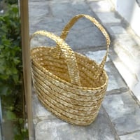 مجموعة من 12 قطعة من السلال الخوص بمقبض لحمل وتخزي...